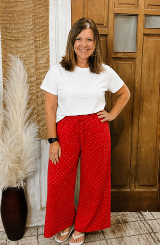 Game Day Polka Dot Wide Leg Pants ~ PREORDER