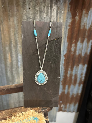 Turquoise Teardrop Necklace