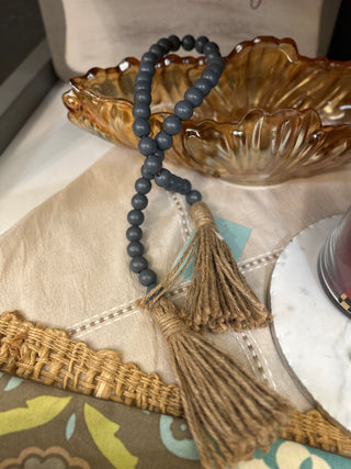 Steel Blue Wood Beads