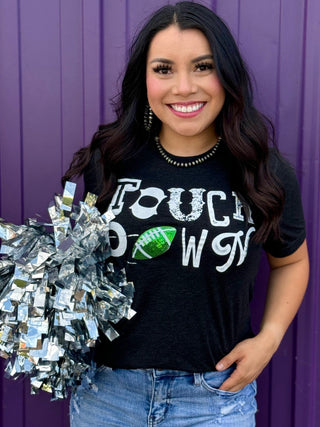 ** ONLINE EXCLUSIVE**  Touchdown with Sequin Football Tee