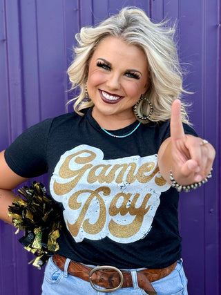 **ONLINE EXCLUSIVE** Big Game Day Retro Glitter Tee