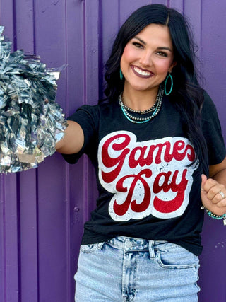 **ONLINE EXCLUSIVE** Big Game Day Retro Glitter Tee