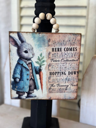 Hopping Down the Bunny Trail Wooden Sign