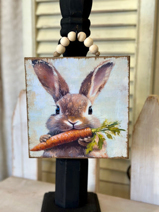 Munching Bunny Wooden Sign