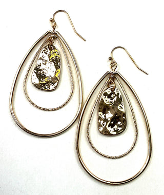 Layered Teardrop Hoops in Gold