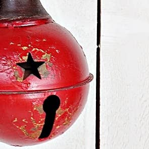 5" Red Star Distressed Jingle Bell