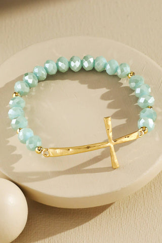 Beaded Cross Stretch Bracelet