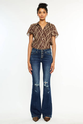 Mid Rise Flare Jeans by KanCan
