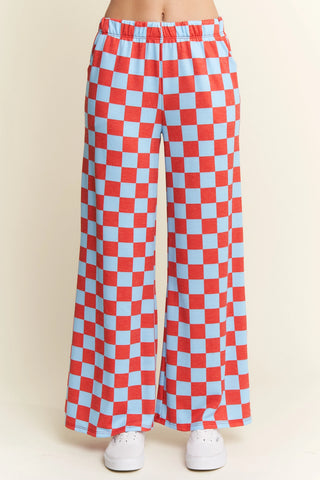 Cardinal Wide Leg Checkered Pants