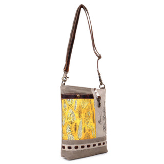 Feather Days Canvas & Leather Shoulder Bag