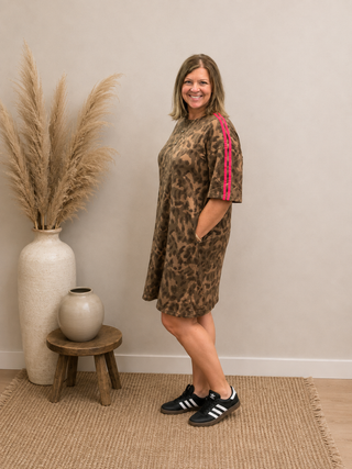 Sarah Leopard Tee Shirt Dress