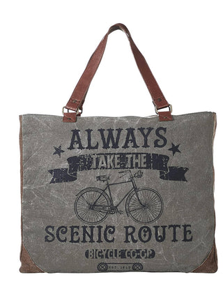 Scenic Route Up-Cycled Canvas Travel Weekender Bag