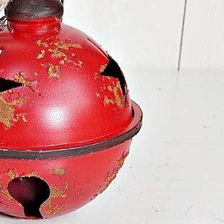 8" Red Star Distressed Jingle Bell