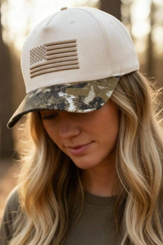 Camo Flag Embroidered Trucker Hat