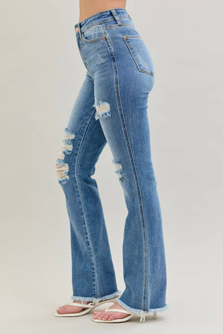 Judy Blue Distressed Fray Hem Boot Cut