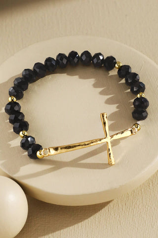 Beaded Cross Stretch Bracelet