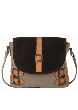 Buckled Up Up-Cycled Canvas Crossbody