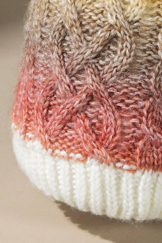 Colored Cable Knitted Beanie