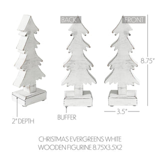 White Washed Wooden Evergreen Tree