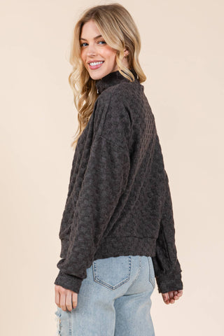 Check It Out Quarter Zip Top in Cream