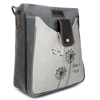 Make a Wish Canvas & Leather Shoulder Bag