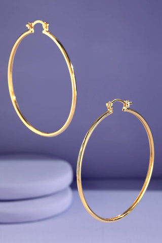 18k Gold Filled  Medium Hoop Earrings