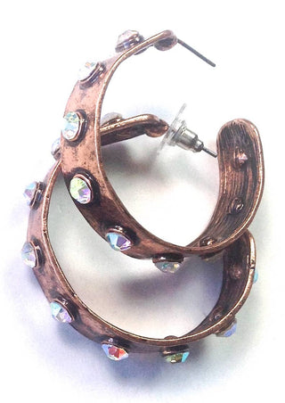 Bling Hoop Earrings in Copper
