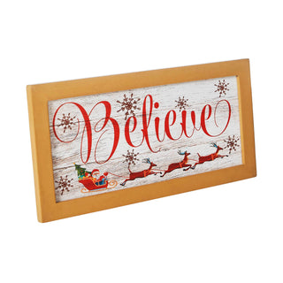 Believe Santa Sleigh Framed Wall Hanging