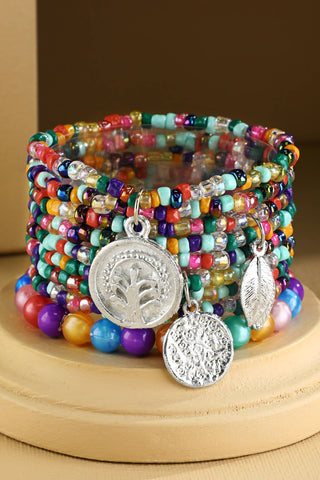 Vibrant Beaded Bracelet Set