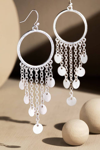 Metal Hoop Earrings With Charms