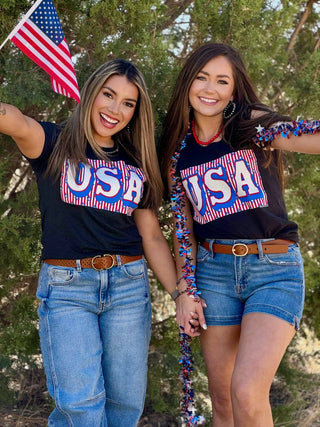 USA Glitter Tee