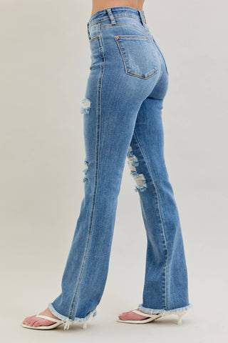 Judy Blue Distressed Fray Hem Boot Cut