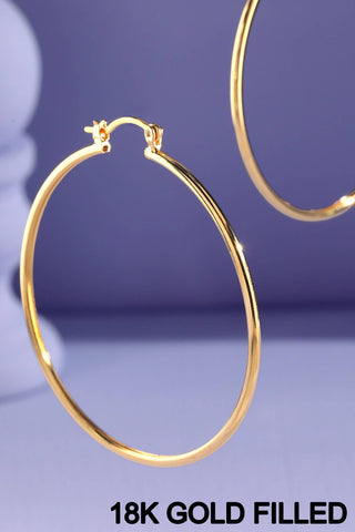 18k Gold Filled  Medium Hoop Earrings