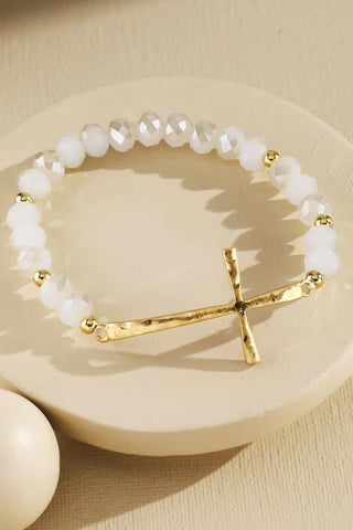Beaded Cross Stretch Bracelet
