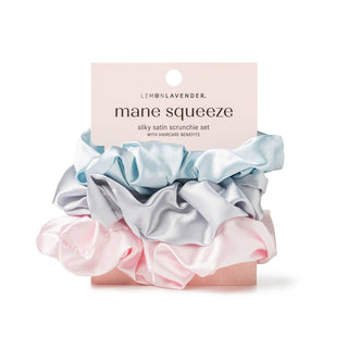 Lemon Lavender Mane Squeeze Oversized Satin Scrunchies 3 Pack