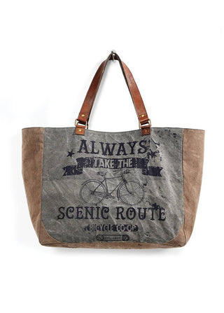 Scenic Route Up-Cycled Canvas Travel Weekender Bag