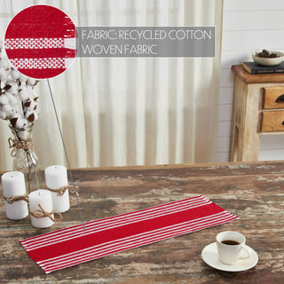 Arendal Red Stripe Fringed Table Runner