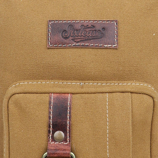 Gracyn Mustard Canvas & Leather Sling Bag