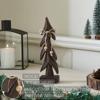 Small Festive Boughs Dark Wooden Tree