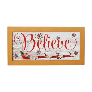 Believe Santa Sleigh Framed Wall Hanging
