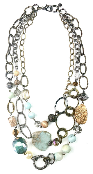 Triple Chain Statement Necklace