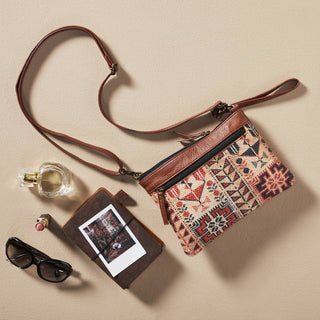 Lola Up-Cycled Canvas Crossbody Bag