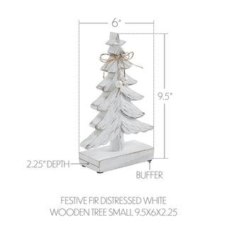 Festive Fir Distressed White Wooden Tree