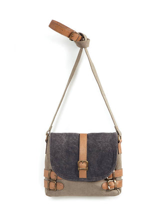 Buckled Up Up-Cycled Canvas Crossbody