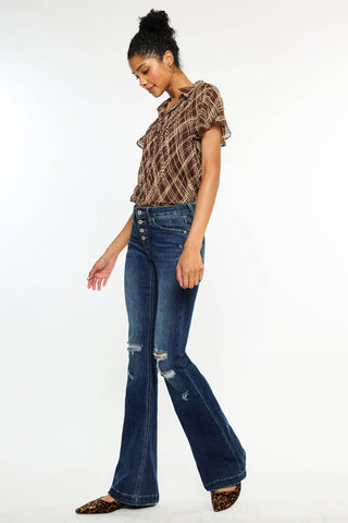 Mid Rise Flare Jeans by KanCan