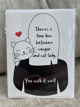 Cougar and Cat Lady Greeting Card