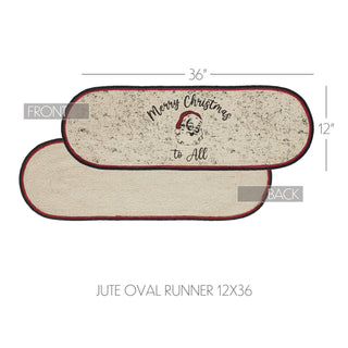 Jolly Ole Santa Jute Oval Table Runner