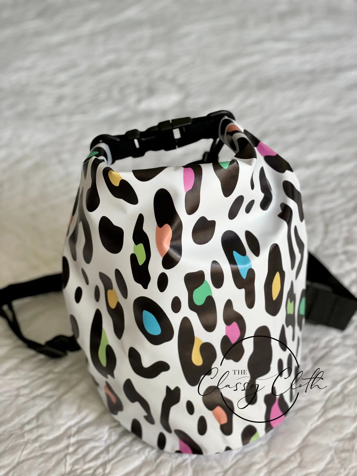Fun Leopard Waterproof Dry Bag Backpack