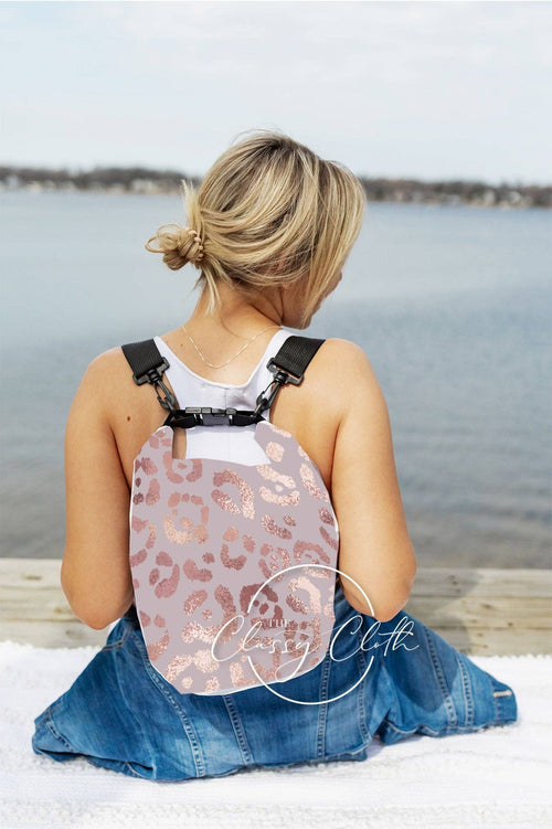 Rose Gold Leopard Waterproof Dry Bag Backpack