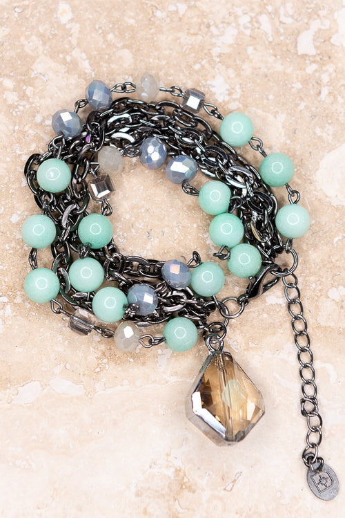 Darla Blue Multi-Strand Chain Bracelet